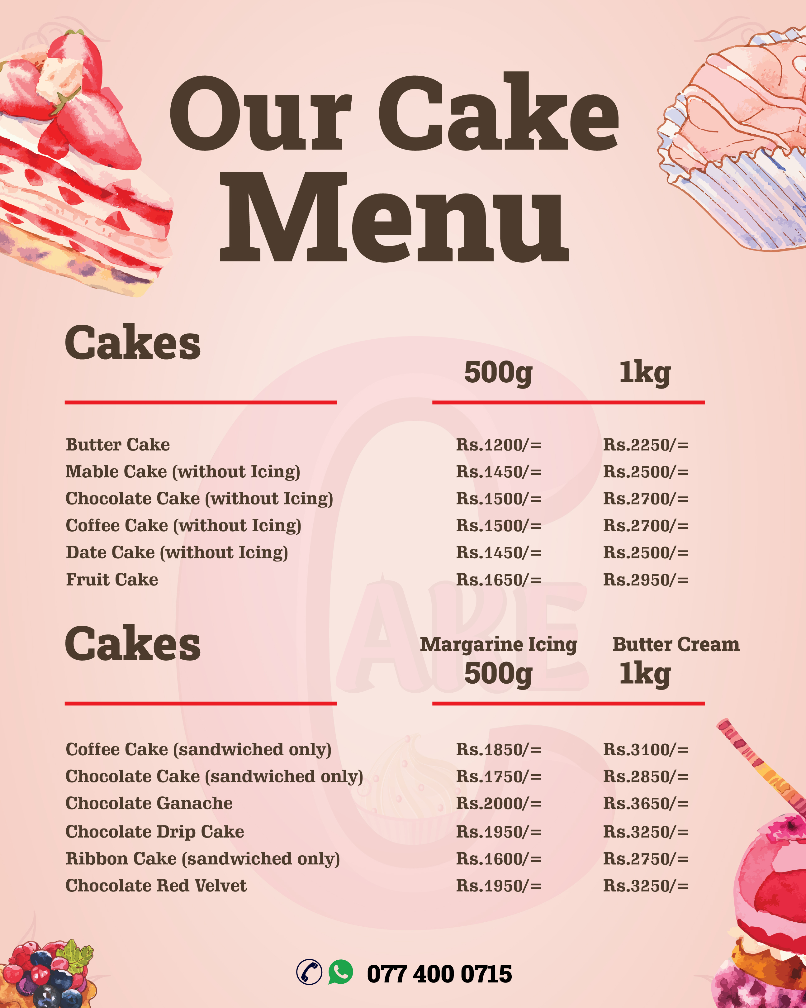 POST- [CAKE MENU]